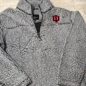 Boxercraft Gray Sherpa Pullover with Red Logo